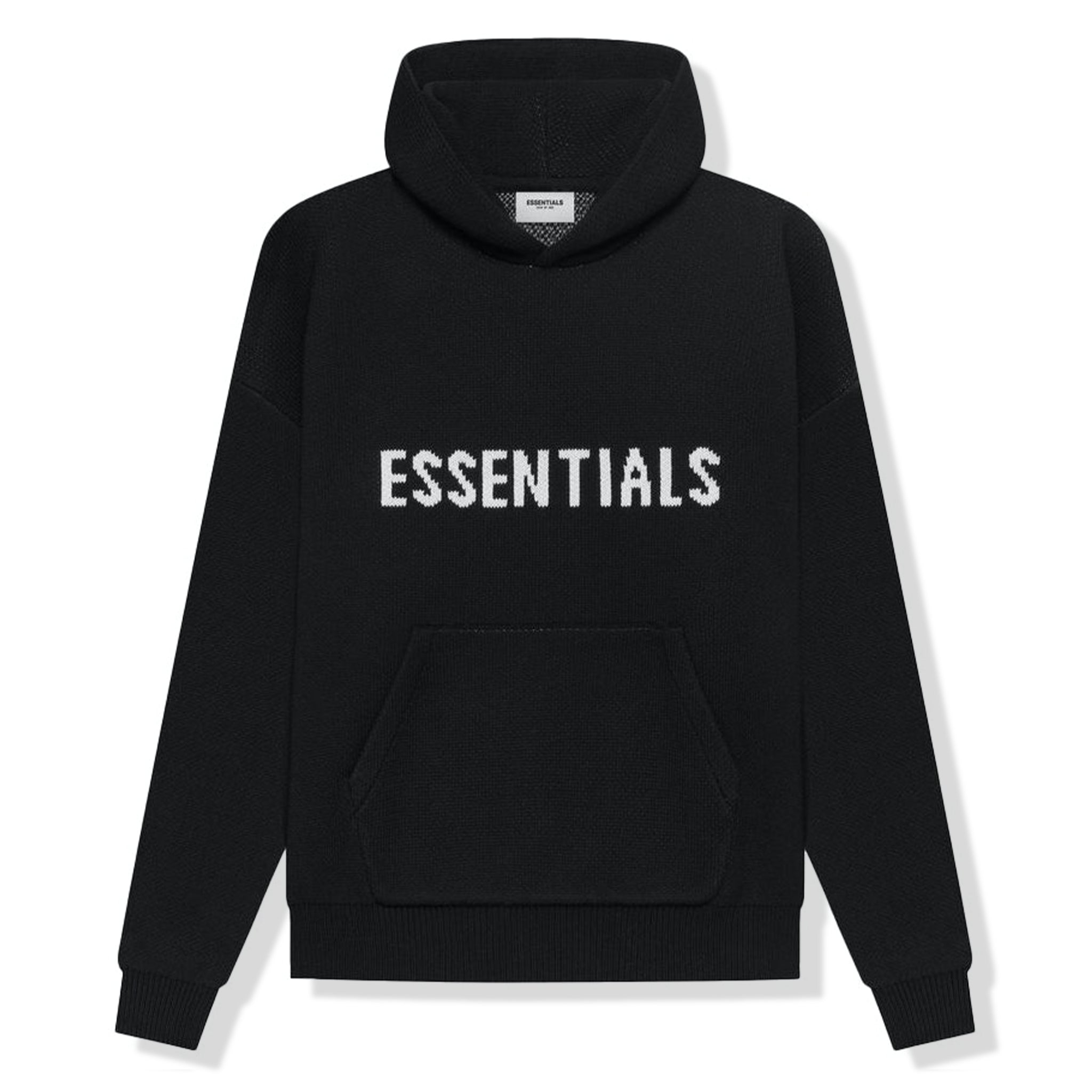 Image of Fear Of God Essentials Black Knit Hoodie